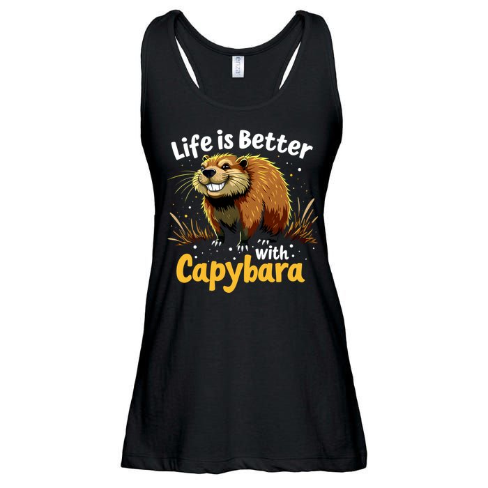 Life Is Better With Capybara Ladies Essential Flowy Tank