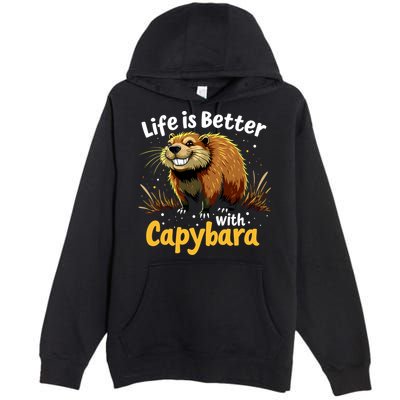 Life Is Better With Capybara Premium Pullover Hoodie