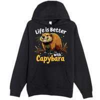 Life Is Better With Capybara Premium Pullover Hoodie