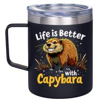 Life Is Better With Capybara 12oz Stainless Steel Coffee Mug