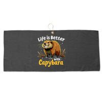 Life Is Better With Capybara Large Microfiber Waffle Golf Towel