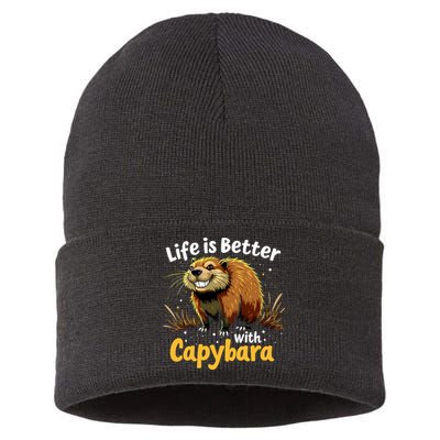 Life Is Better With Capybara Sustainable Knit Beanie