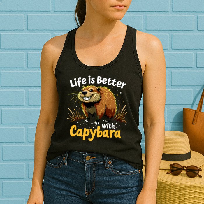 Life Is Better With Capybara Womens Tank Top