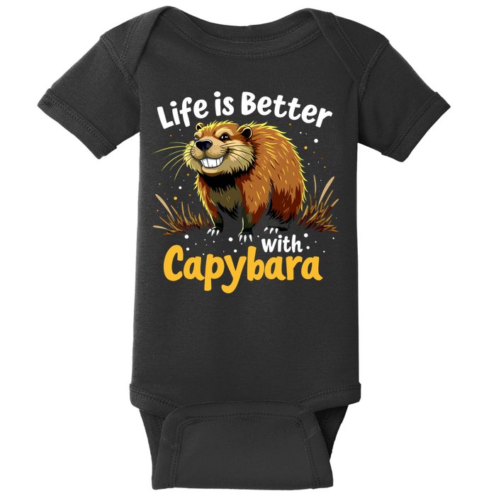 Life Is Better With Capybara Baby Bodysuit