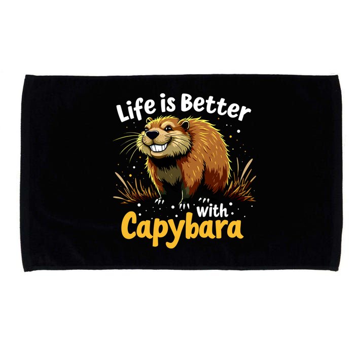 Life Is Better With Capybara Microfiber Hand Towel