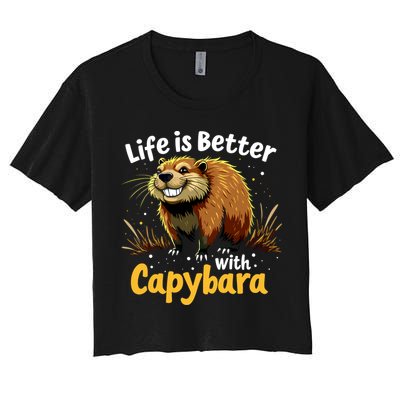 Life Is Better With Capybara Crop Top