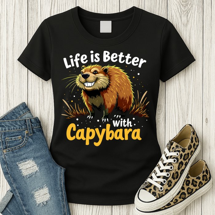 Life Is Better With Capybara Womens T-Shirt