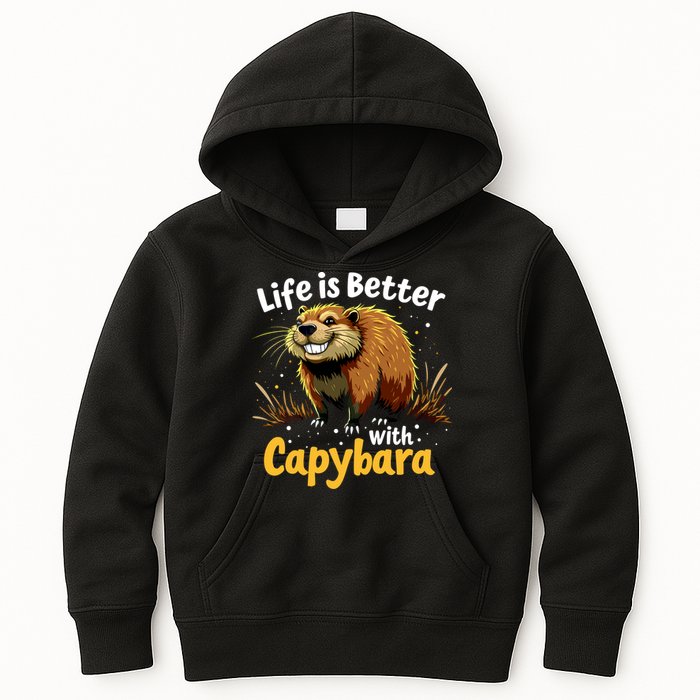 Life Is Better With Capybara Kids Hoodie