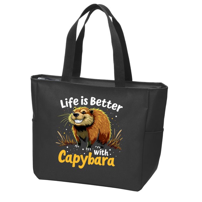Life Is Better With Capybara Zip Tote Bag