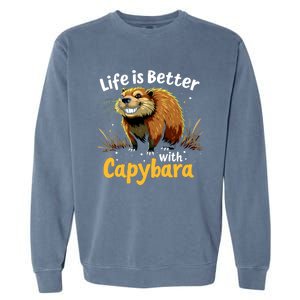 Life Is Better With Capybara Garment-Dyed Sweatshirt