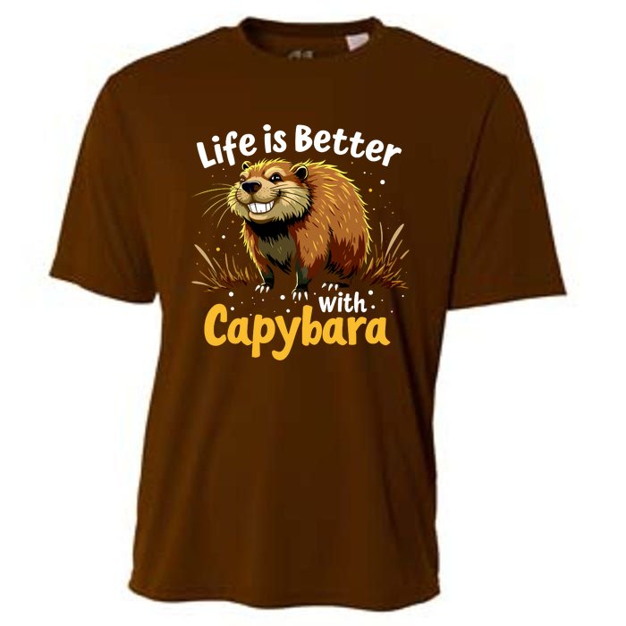 Life Is Better With Capybara Cooling Performance Crew T-Shirt