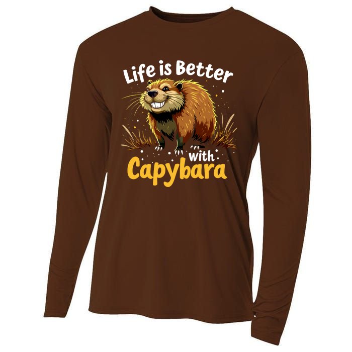 Life Is Better With Capybara Cooling Performance Long Sleeve Crew