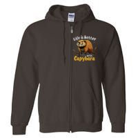 Life Is Better With Capybara Full Zip Hoodie