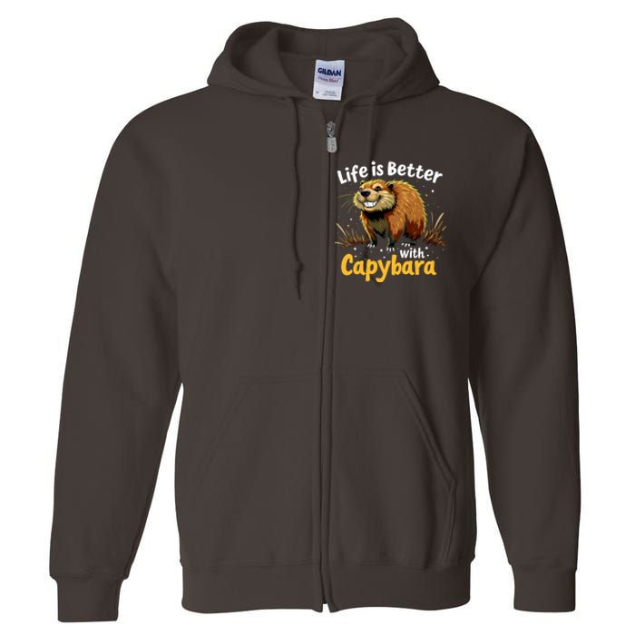 Life Is Better With Capybara Full Zip Hoodie