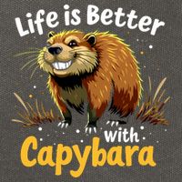 Life Is Better With Capybara Cotton Canvas Backpack
