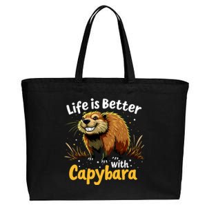 Life Is Better With Capybara Cotton Canvas Jumbo Tote