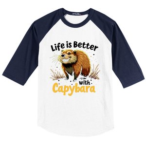 Life Is Better With Capybara Baseball Sleeve Shirt