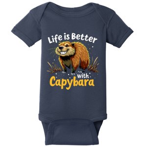 Life Is Better With Capybara Baby Bodysuit