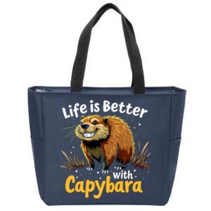 Life Is Better With Capybara Zip Tote Bag