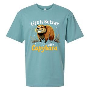 Life Is Better With Capybara Sueded Cloud Jersey T-Shirt