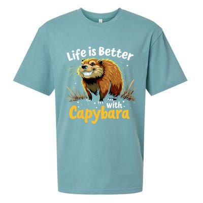 Life Is Better With Capybara Sueded Cloud Jersey T-Shirt