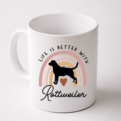 Life Is Better Rottweiler Rainbow Dog Mom Gift Coffee Mug