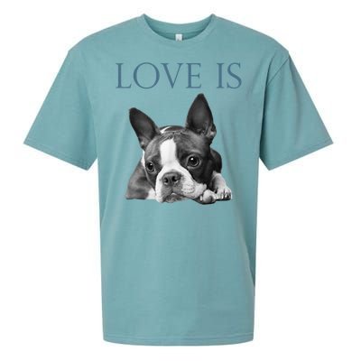 Love Is Boston Terrier Bostie Sueded Cloud Jersey T-Shirt