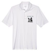 Love Is Boston Terrier Bostie Men's Origin Performance Pique Polo