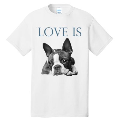 Love Is Boston Terrier Bostie Tall T-Shirt