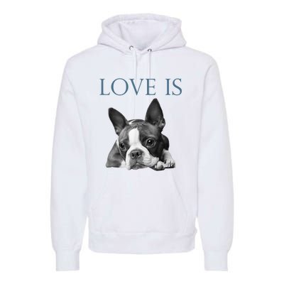 Love Is Boston Terrier Bostie Premium Hoodie