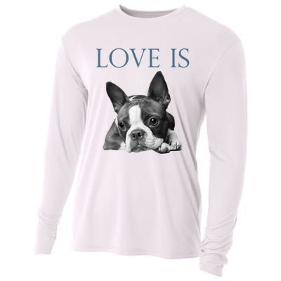 Love Is Boston Terrier Bostie Cooling Performance Long Sleeve Crew