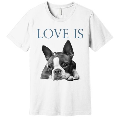 Love Is Boston Terrier Bostie Premium T-Shirt