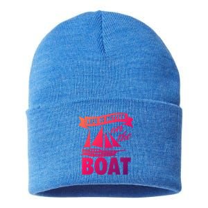 Life Is Better On The Boat Funny Lake Great Gift Sustainable Knit Beanie