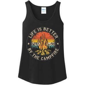 Life Is Better By The Campfire Camping Campfire Ladies Essential Tank