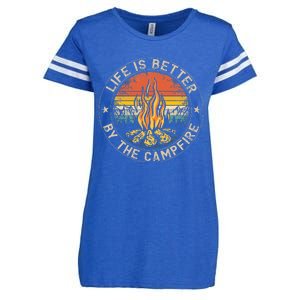 Life Is Better By The Campfire Camping Campfire Enza Ladies Jersey Football T-Shirt