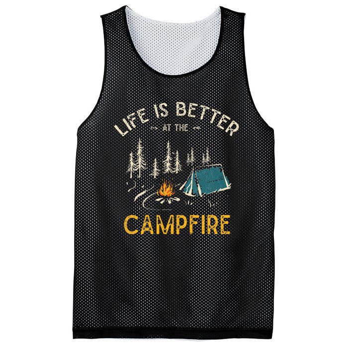 Life Is Better At The Campfire Funny Camper Camp Mesh Reversible Basketball Jersey Tank