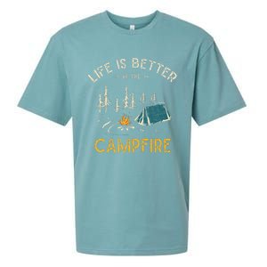 Life Is Better At The Campfire Funny Camper Camp Sueded Cloud Jersey T-Shirt