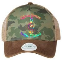 Life Is Better With Music Notes Symbol Tie Dye Musician Legacy Tie Dye Trucker Hat