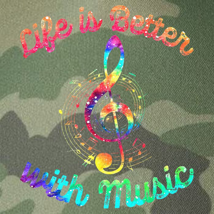 Life Is Better With Music Notes Symbol Tie Dye Musician Legacy Tie Dye Trucker Hat