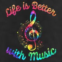 Life Is Better With Music Notes Symbol Tie Dye Musician Cool Comfort Performance Bucket Hat