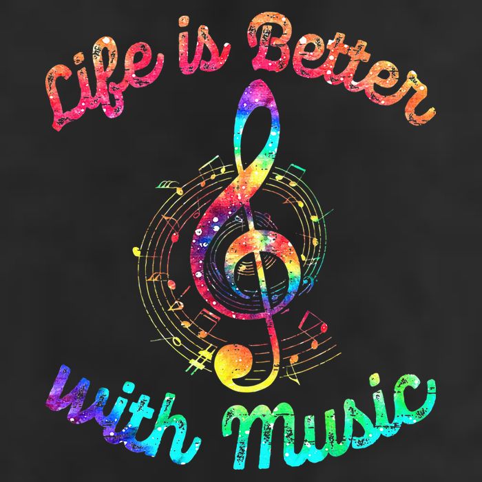 Life Is Better With Music Notes Symbol Tie Dye Musician Cool Comfort Performance Bucket Hat