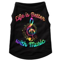Life Is Better With Music Notes Symbol Tie Dye Musician Doggie Tank