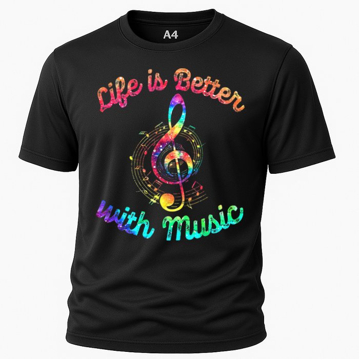 Life Is Better With Music Notes Symbol Tie Dye Musician Performance Shirt