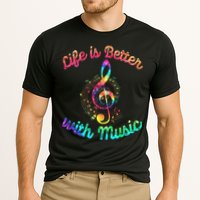 Life Is Better With Music Notes Symbol Tie Dye Musician Performance Shirt