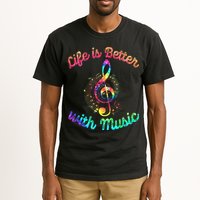 Life Is Better With Music Notes Symbol Tie Dye Musician Tall T-Shirt