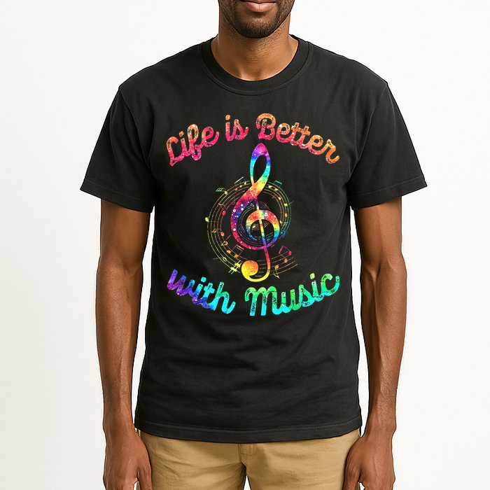 Life Is Better With Music Notes Symbol Tie Dye Musician Tall T-Shirt