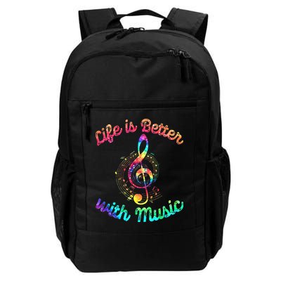 Life Is Better With Music Notes Symbol Tie Dye Musician Backpack