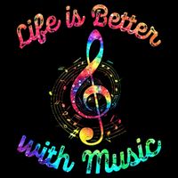 Life Is Better With Music Notes Symbol Tie Dye Musician 16 in Basic Backpack