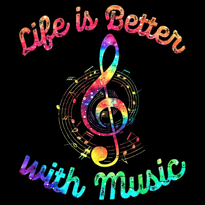 Life Is Better With Music Notes Symbol Tie Dye Musician 16 in Basic Backpack