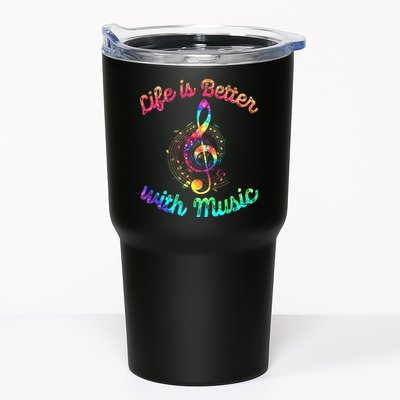 Life Is Better With Music Notes Symbol Tie Dye Musician Tumbler